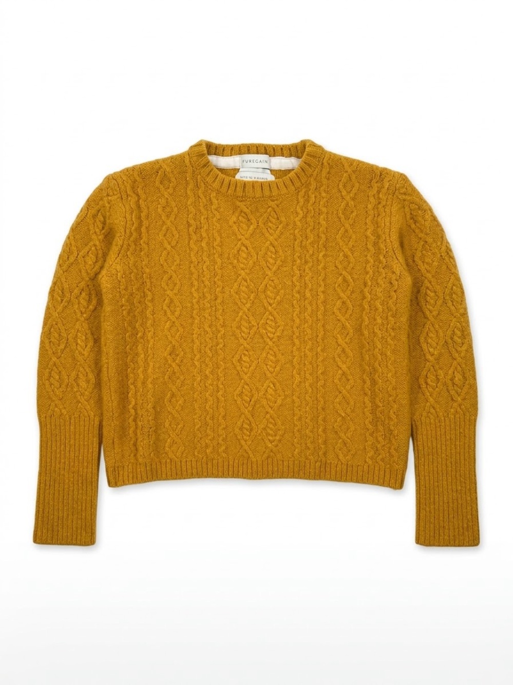 Peregrine 100% Cable Knit Wool Crewneck Sweater